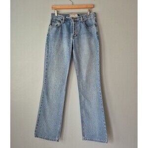 American Eagle Vintage Button Fly Midrise Straight Leg Denim Jeans Womens 6 Long